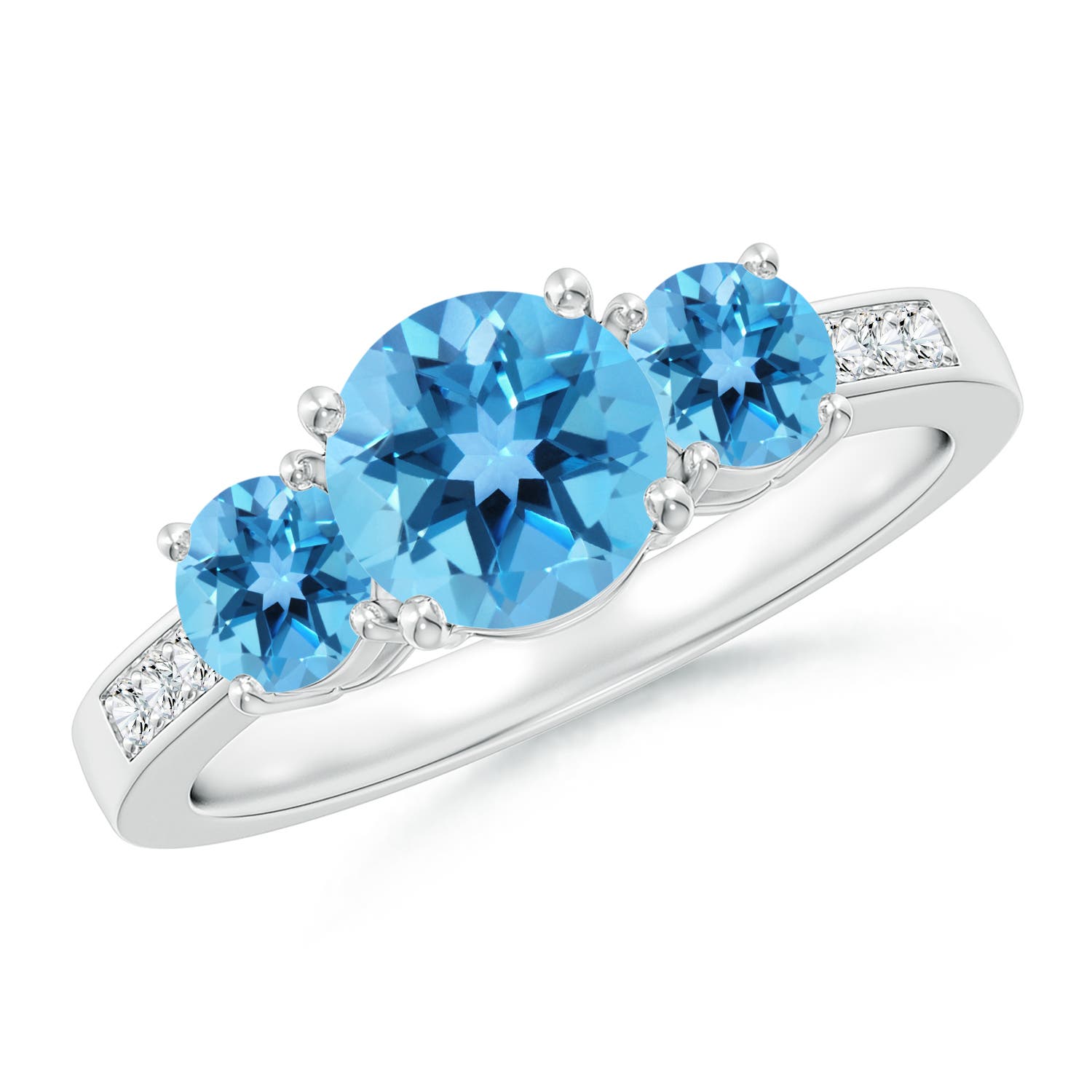 AA - Swiss Blue Topaz / 2.26 CT / 14 KT White Gold