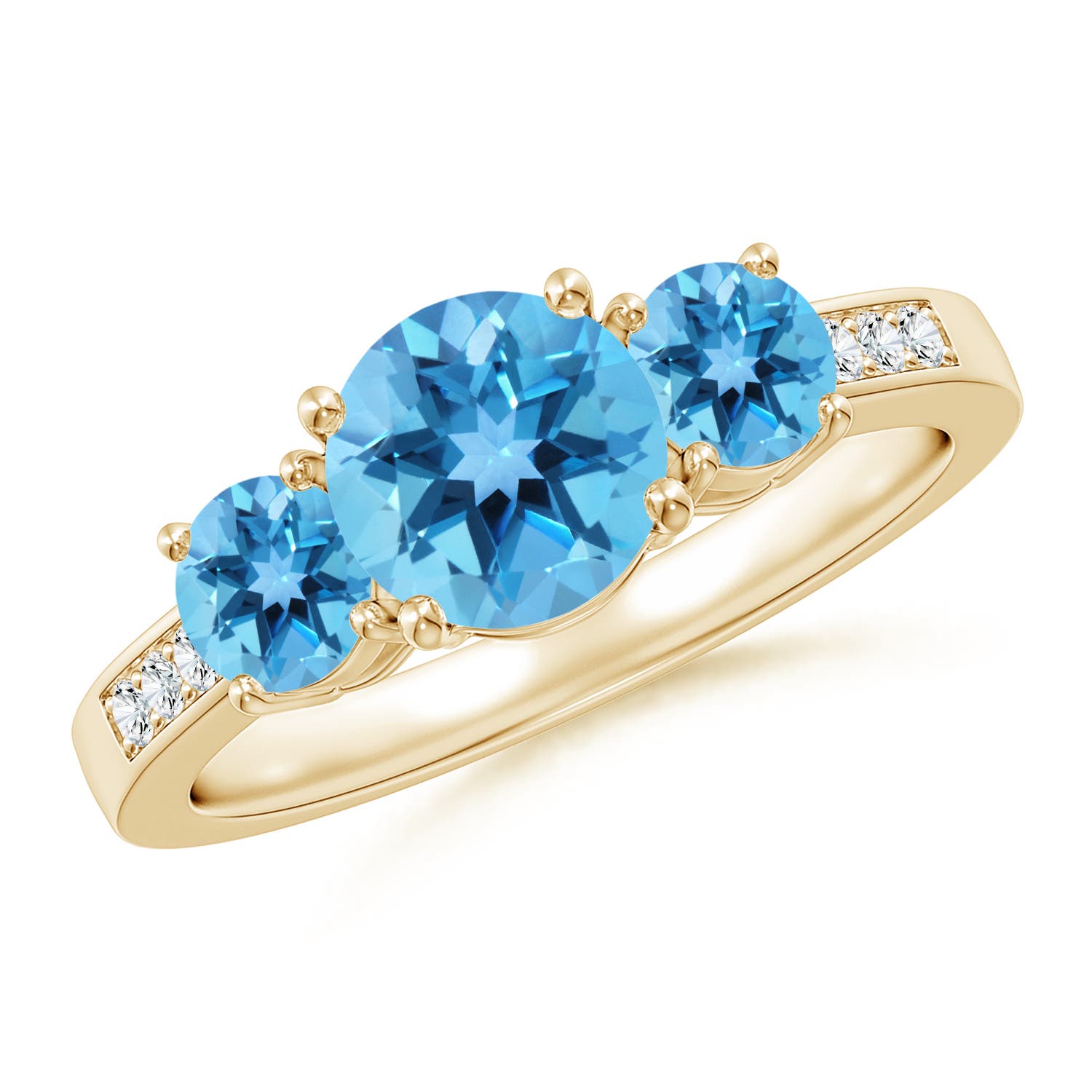 AA - Swiss Blue Topaz / 2.26 CT / 14 KT Yellow Gold