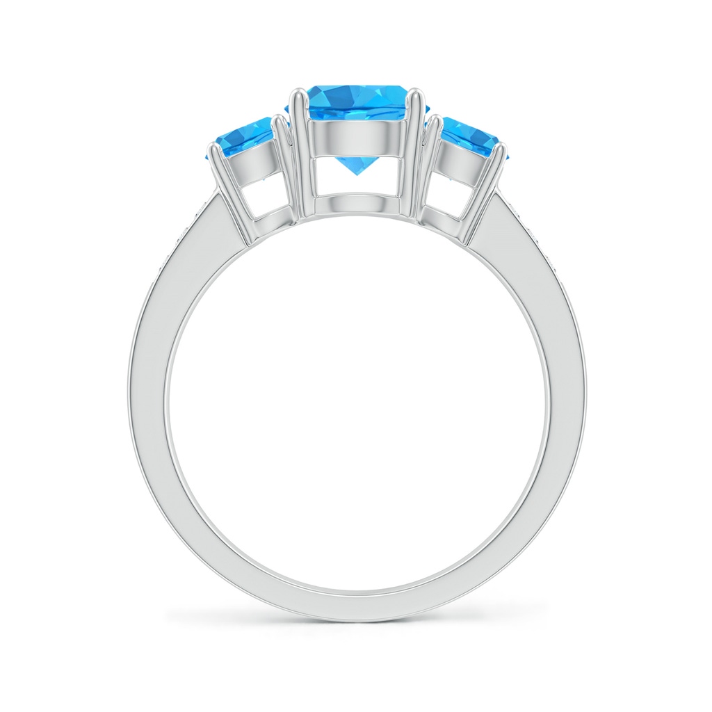 7mm AAA Three Stone Round Swiss Blue Topaz Ring with Diamond Accents in White Gold - side_1