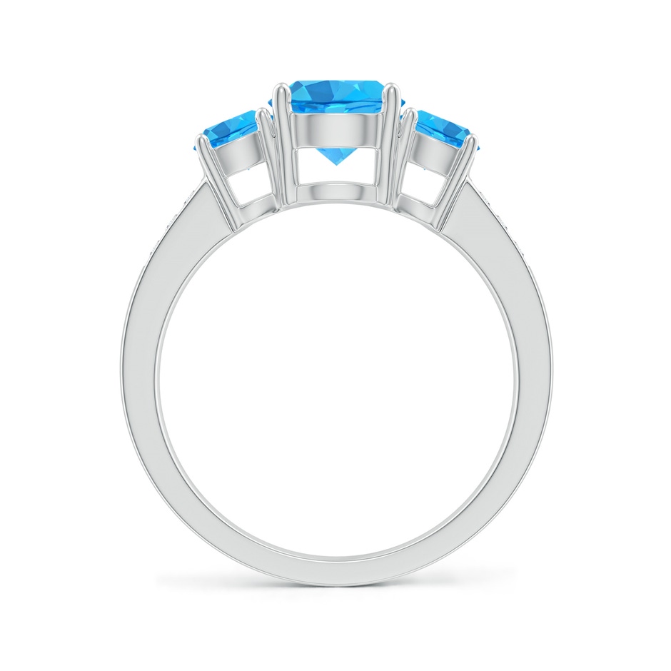 7mm AAA Three Stone Round Swiss Blue Topaz Ring with Diamond Accents in White Gold side-1