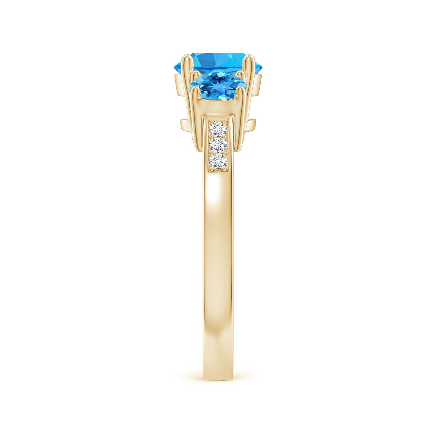 AAA - Swiss Blue Topaz / 2.26 CT / 14 KT Yellow Gold