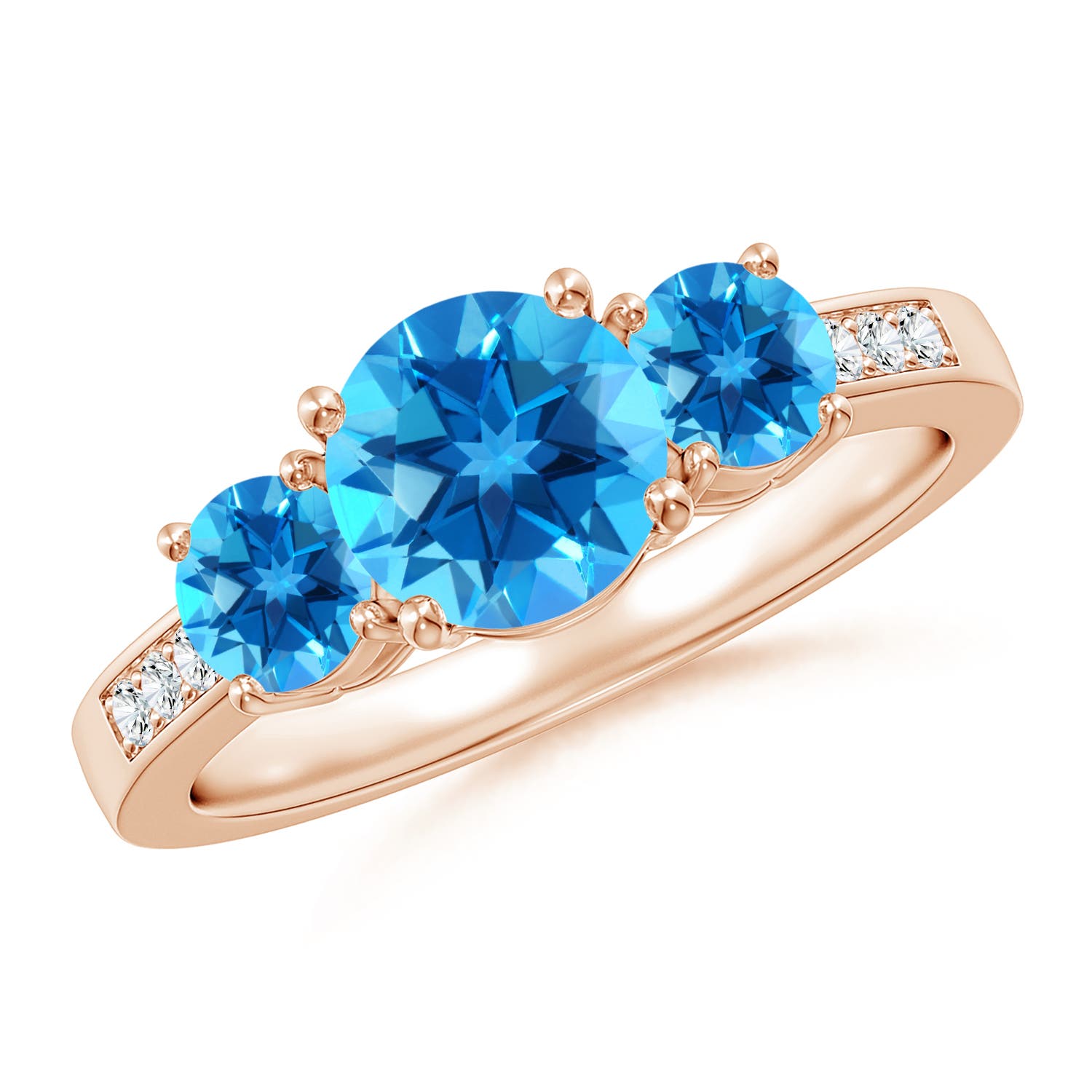 AAAA - Swiss Blue Topaz / 2.26 CT / 14 KT Rose Gold