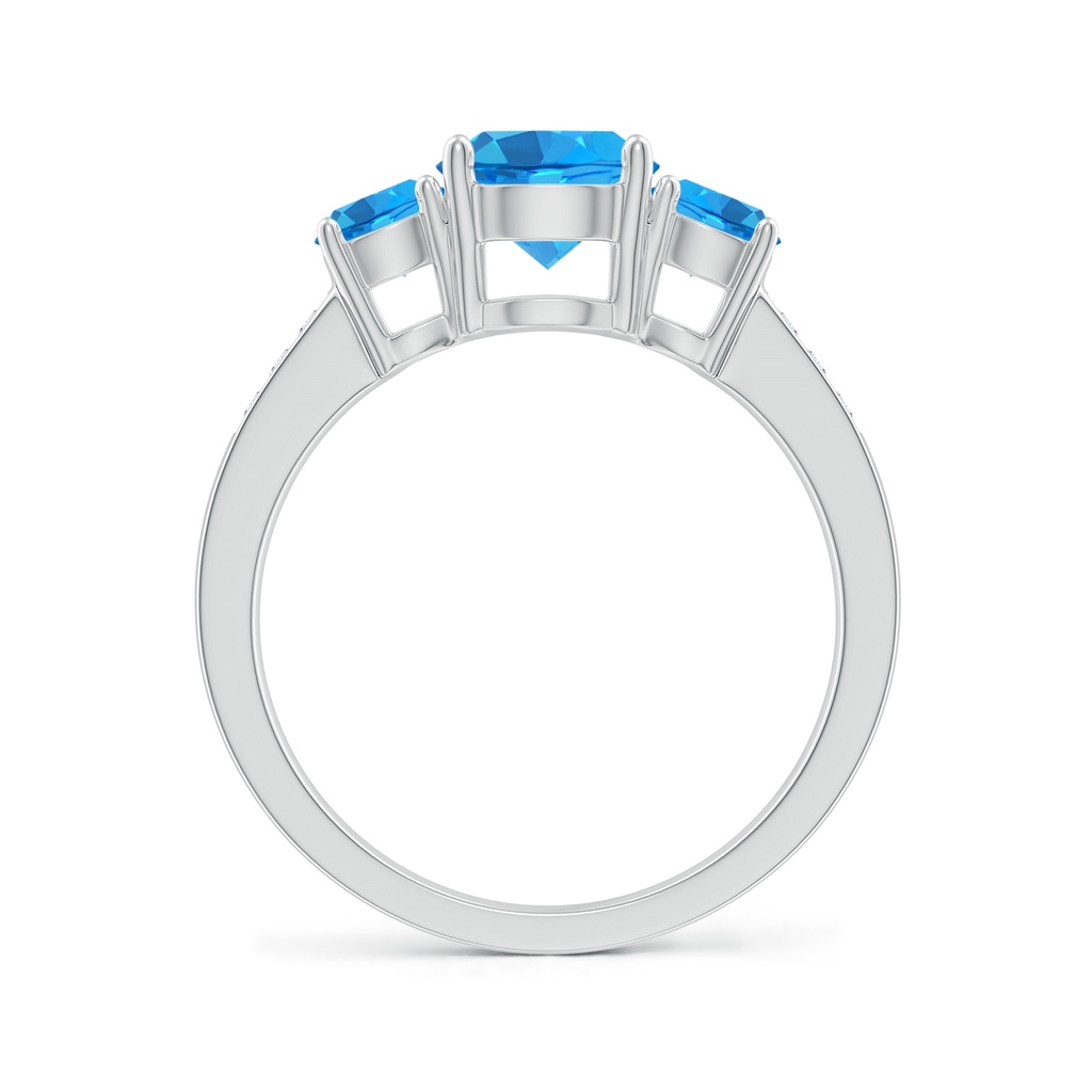 7mm AAAA Three Stone Round Swiss Blue Topaz Ring with Diamond Accents in White Gold - side_1
