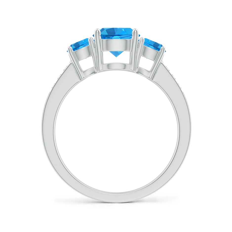 7mm AAAA Three Stone Round Swiss Blue Topaz Ring with Diamond Accents in White Gold side-1