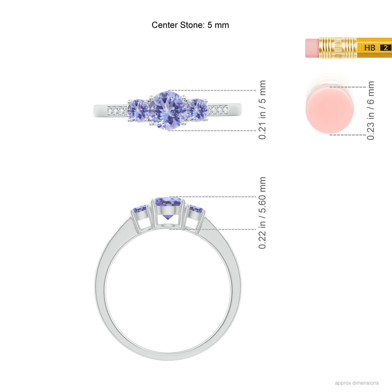 AA - Tanzanite / 0.75 CT / 14 KT White Gold