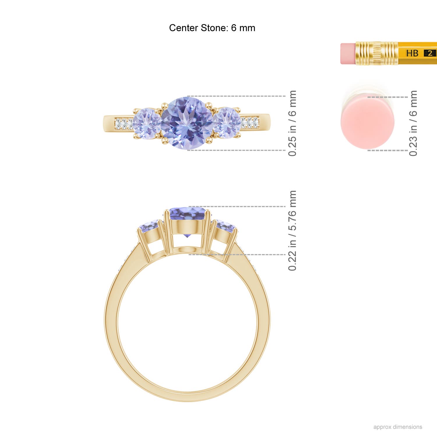 A - Tanzanite / 1.32 CT / 14 KT Yellow Gold