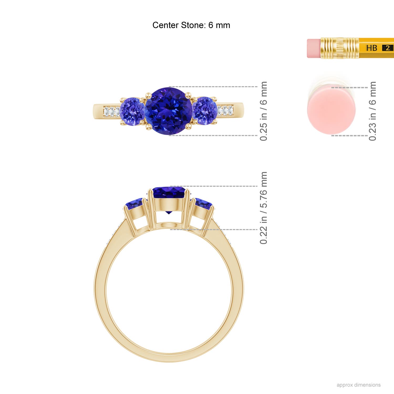 AAAA - Tanzanite / 1.32 CT / 14 KT Yellow Gold