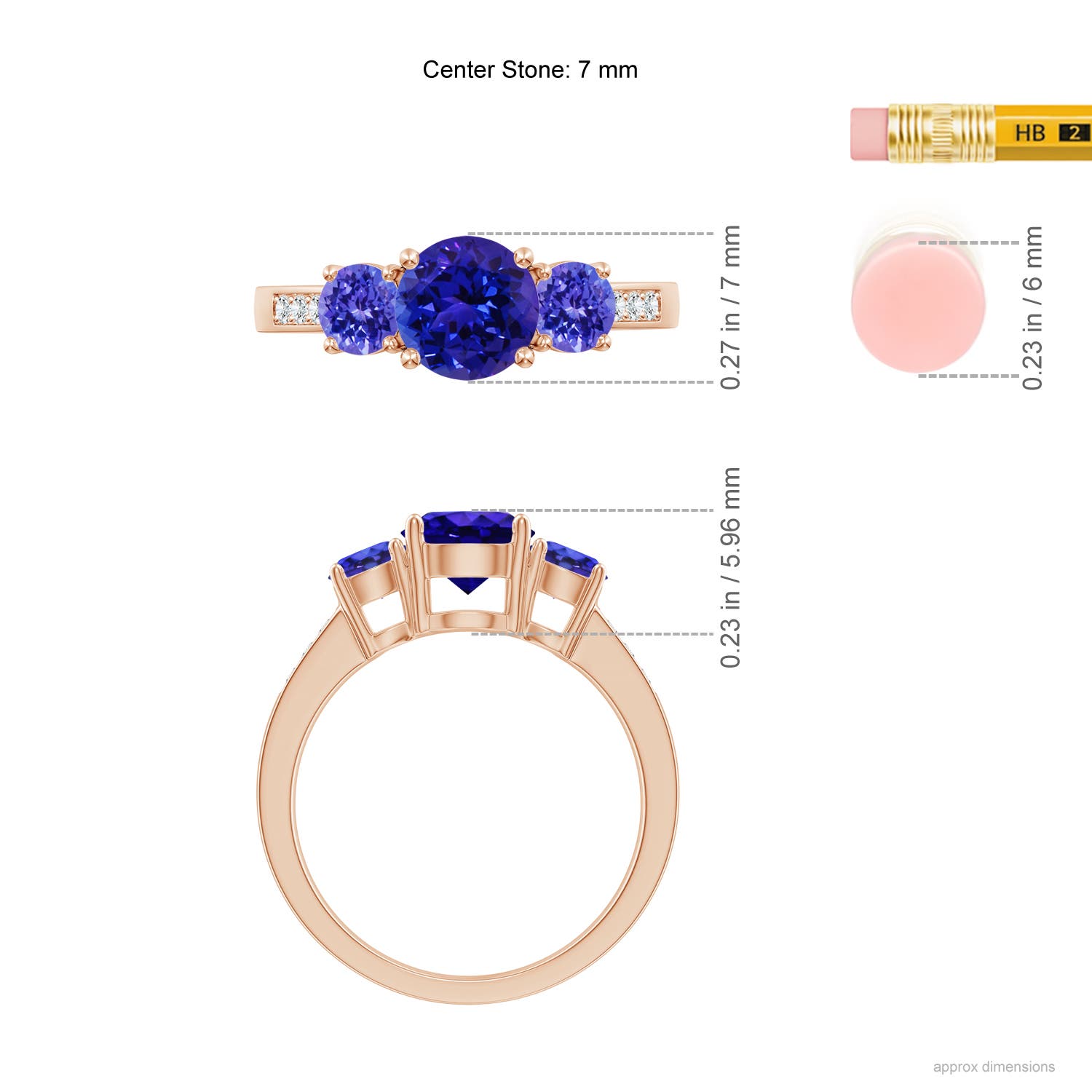 AAAA - Tanzanite / 2.02 CT / 14 KT Rose Gold