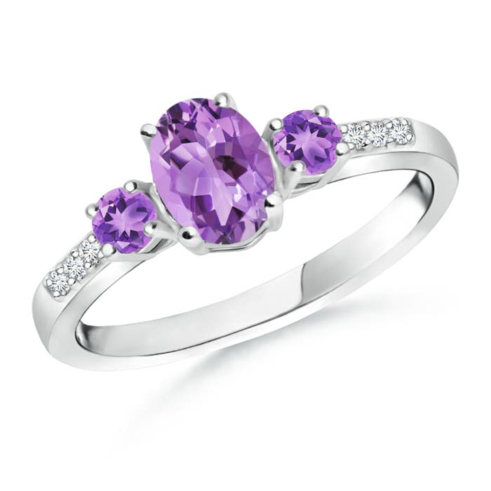 A - Amethyst / 0.95 CT / 14 KT White Gold