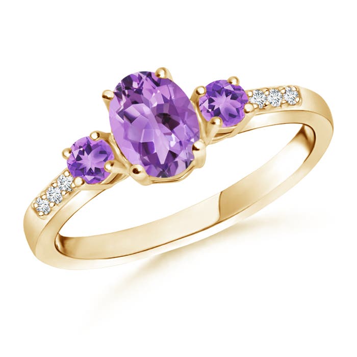 A - Amethyst / 0.95 CT / 14 KT Yellow Gold