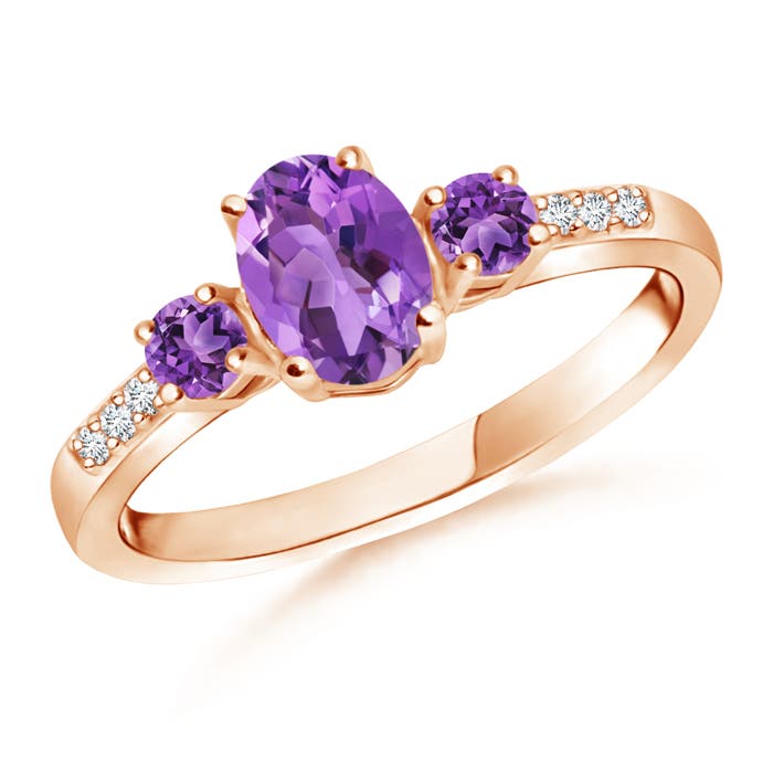 AA - Amethyst / 0.95 CT / 14 KT Rose Gold