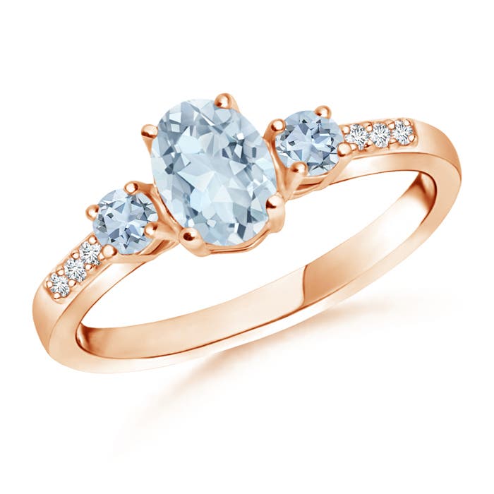 A - Aquamarine / 0.85 CT / 14 KT Rose Gold