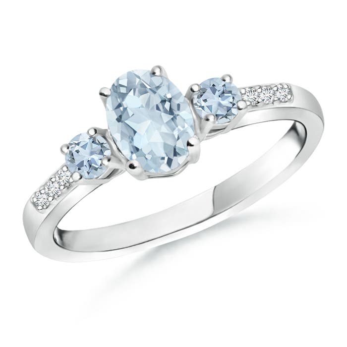 A - Aquamarine / 0.85 CT / 14 KT White Gold