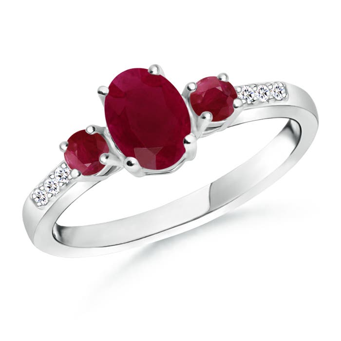 A - Ruby / 1.35 CT / 14 KT White Gold