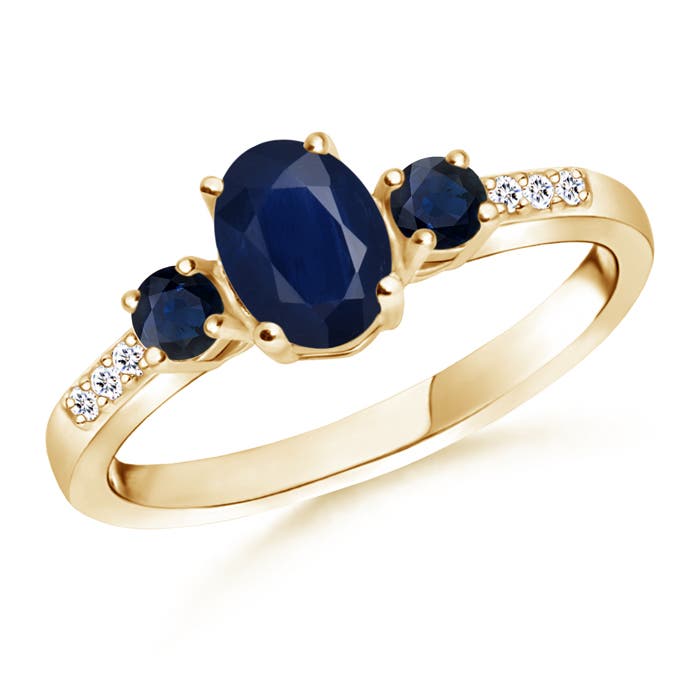 A - Blue Sapphire / 1.18 CT / 14 KT Yellow Gold