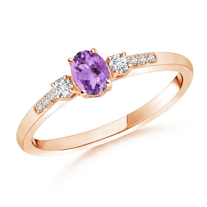 A - Amethyst / 0.3 CT / 14 KT Rose Gold