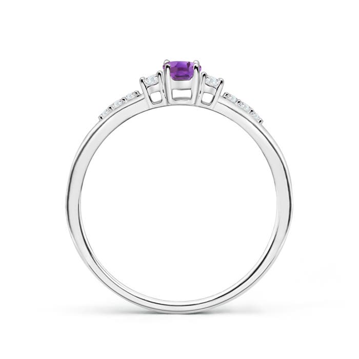 A - Amethyst / 0.3 CT / 14 KT White Gold