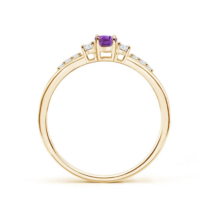 A - Amethyst / 0.3 CT / 14 KT Yellow Gold