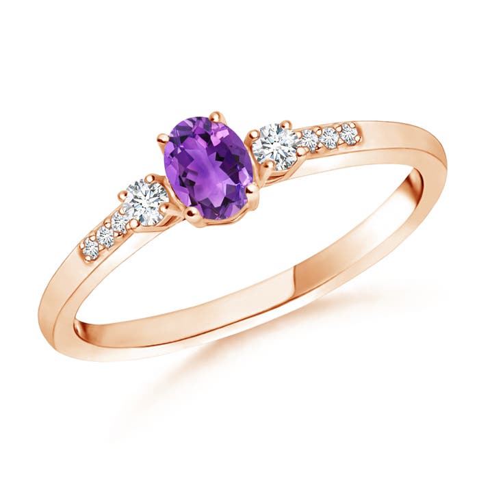 AAA - Amethyst / 0.3 CT / 14 KT Rose Gold