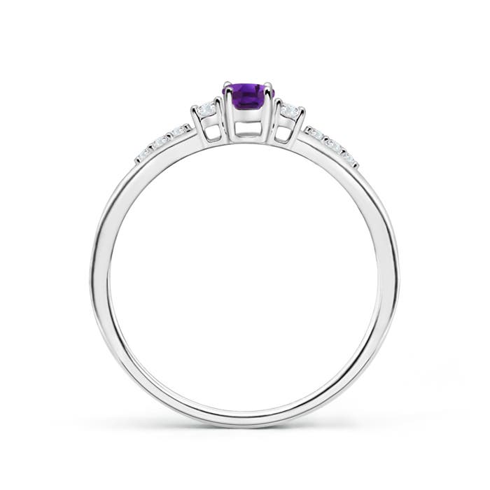 AAAA - Amethyst / 0.3 CT / 14 KT White Gold