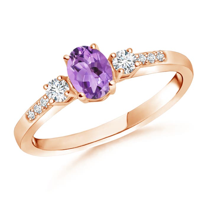 A - Amethyst / 0.57 CT / 14 KT Rose Gold