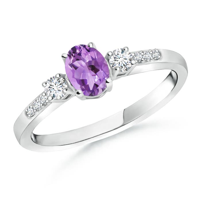 A - Amethyst / 0.57 CT / 14 KT White Gold