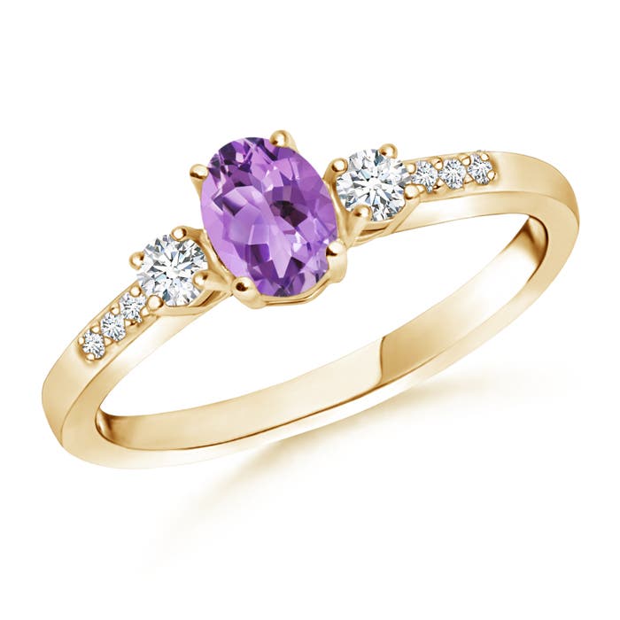 A - Amethyst / 0.57 CT / 14 KT Yellow Gold