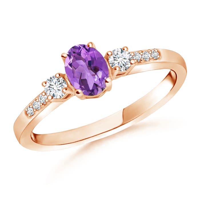 AA - Amethyst / 0.57 CT / 14 KT Rose Gold