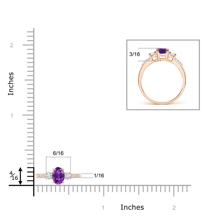 AAAA - Amethyst / 0.57 CT / 14 KT Rose Gold