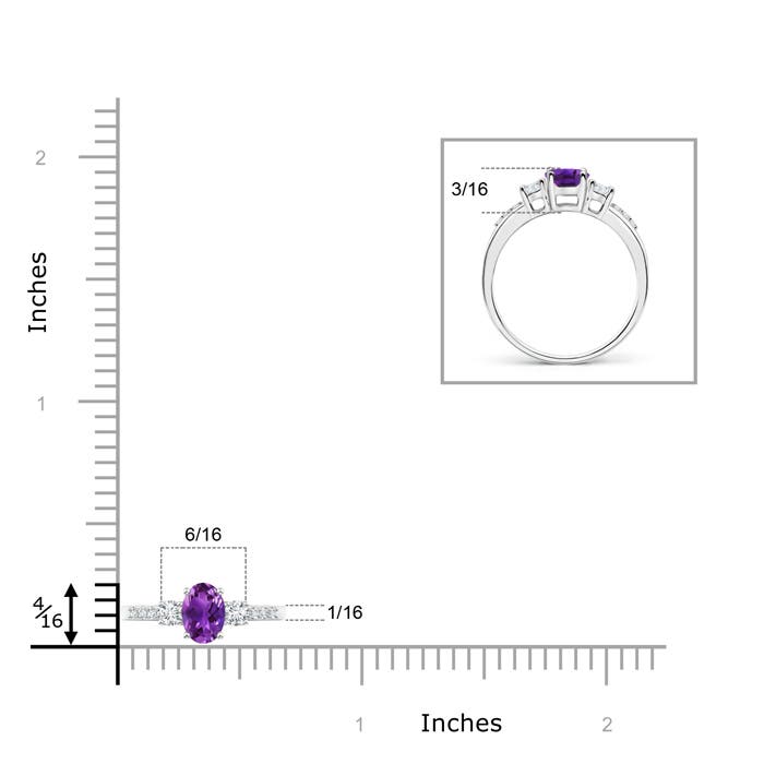 AAAA - Amethyst / 0.57 CT / 14 KT White Gold