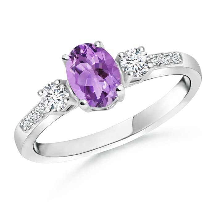 A - Amethyst / 0.96 CT / 14 KT White Gold