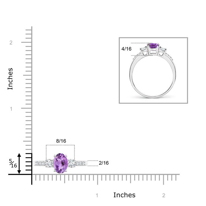 A - Amethyst / 0.96 CT / 14 KT White Gold