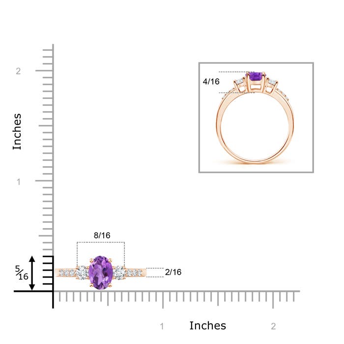 AA - Amethyst / 0.96 CT / 14 KT Rose Gold