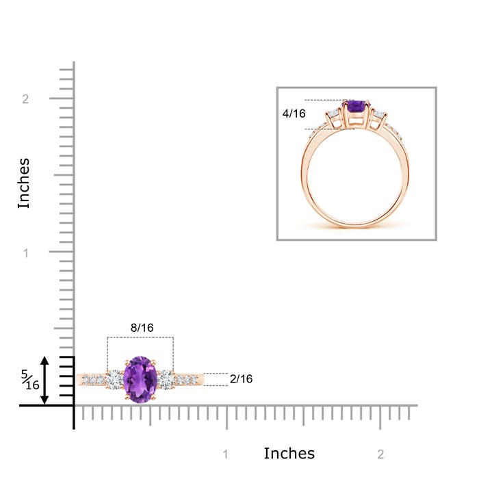 AAA - Amethyst / 0.96 CT / 14 KT Rose Gold