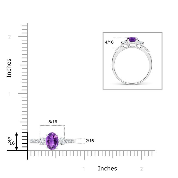 AAA - Amethyst / 0.96 CT / 14 KT White Gold