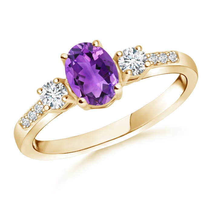 AAA - Amethyst / 0.96 CT / 14 KT Yellow Gold