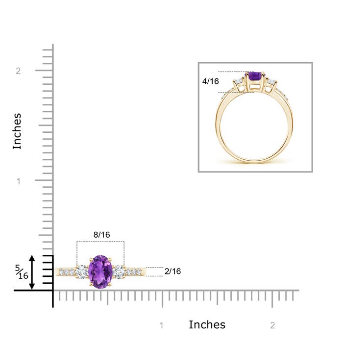 AAA - Amethyst / 0.96 CT / 14 KT Yellow Gold