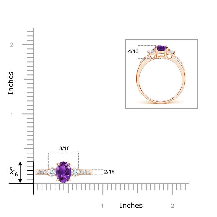 AAAA - Amethyst / 0.96 CT / 14 KT Rose Gold