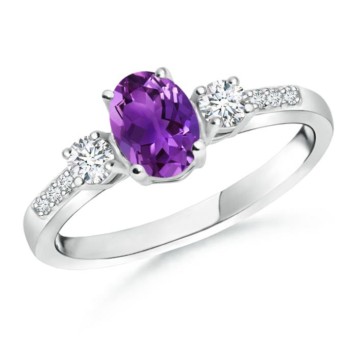 AAAA - Amethyst / 0.96 CT / 14 KT White Gold