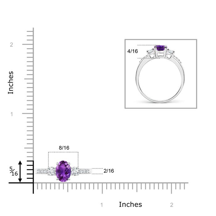 AAAA - Amethyst / 0.96 CT / 14 KT White Gold