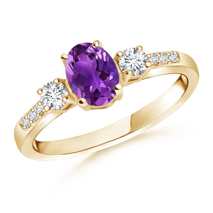 AAAA - Amethyst / 0.96 CT / 14 KT Yellow Gold