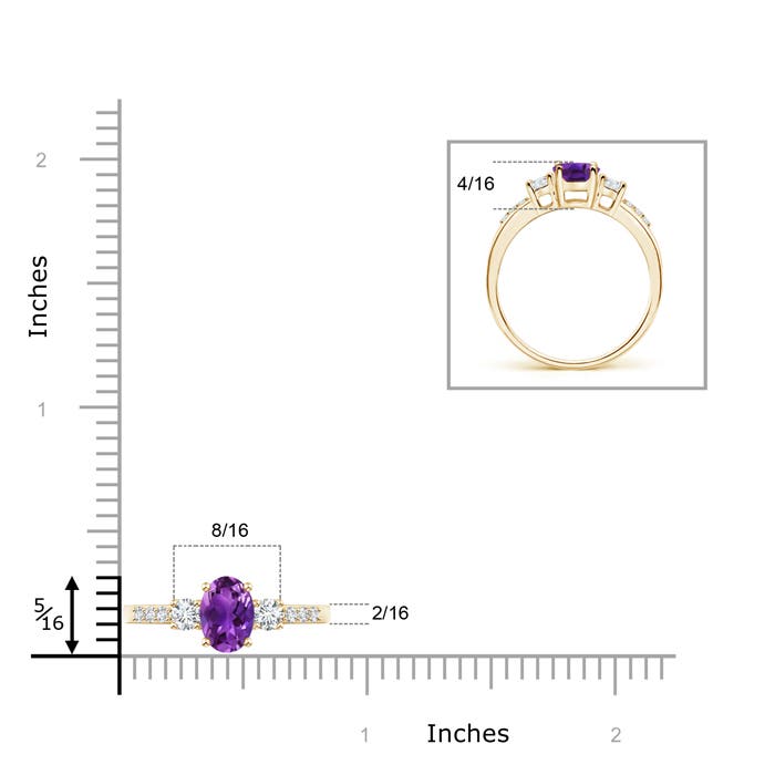 AAAA - Amethyst / 0.96 CT / 14 KT Yellow Gold