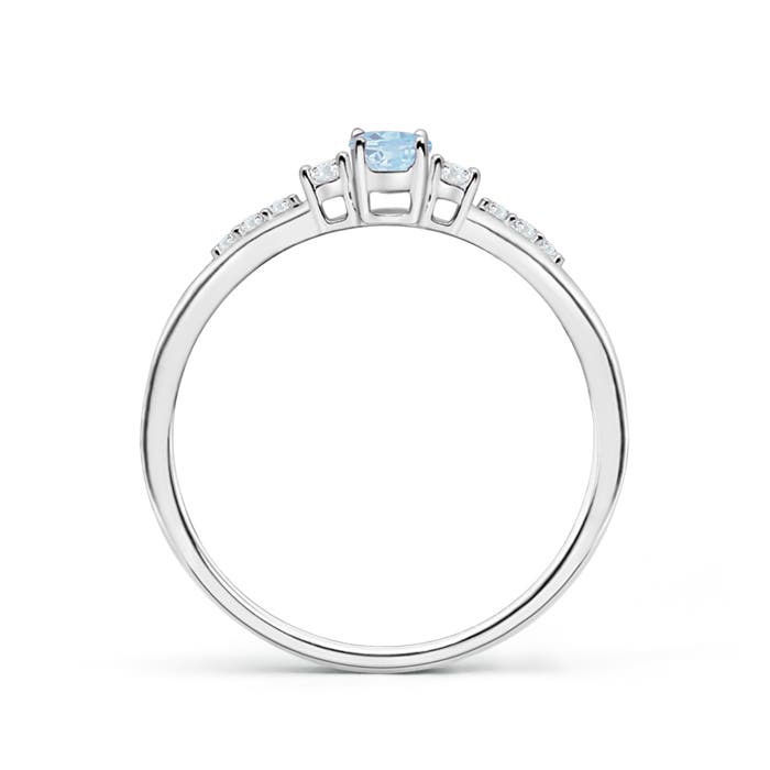 A - Aquamarine / 0.3 CT / 14 KT White Gold