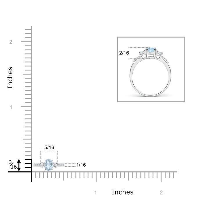 A - Aquamarine / 0.3 CT / 14 KT White Gold