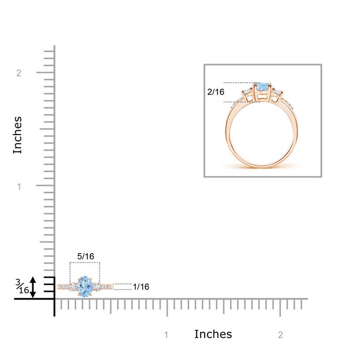 AAA - Aquamarine / 0.3 CT / 14 KT Rose Gold