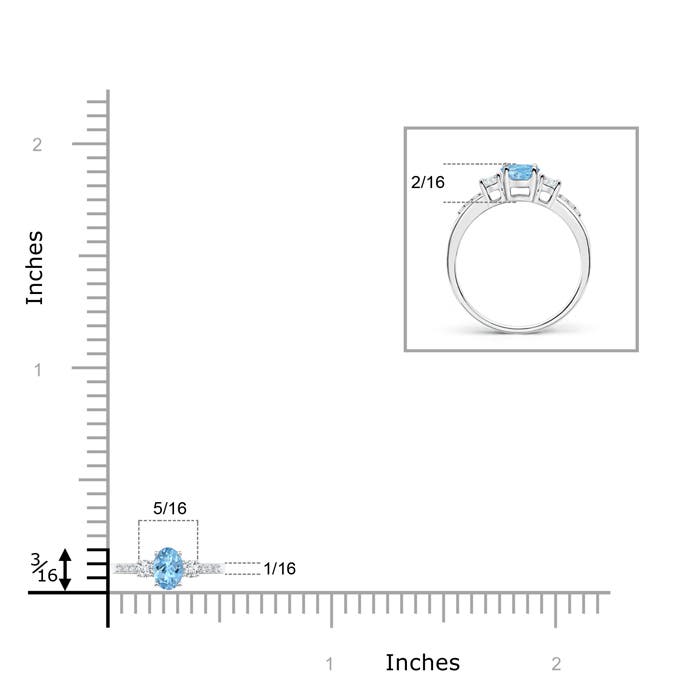 AAAA - Aquamarine / 0.3 CT / 14 KT White Gold