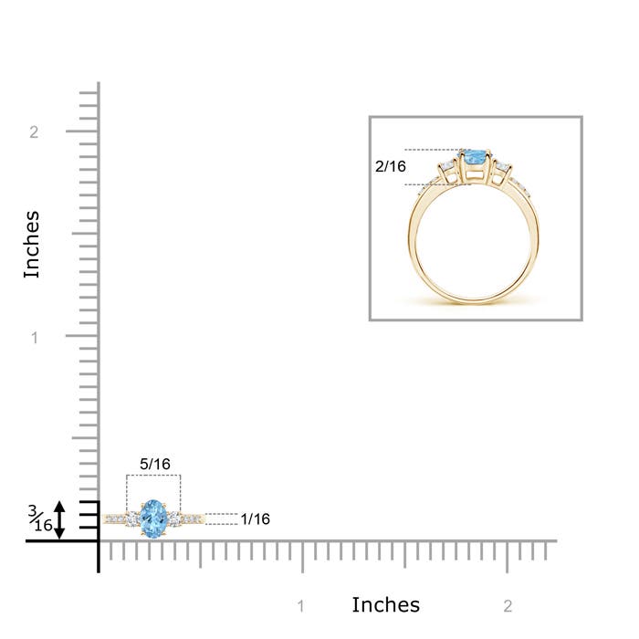 AAAA - Aquamarine / 0.3 CT / 14 KT Yellow Gold