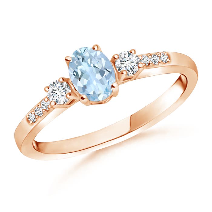 AA - Aquamarine / 0.57 CT / 14 KT Rose Gold