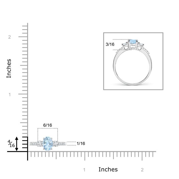 AA - Aquamarine / 0.57 CT / 14 KT White Gold