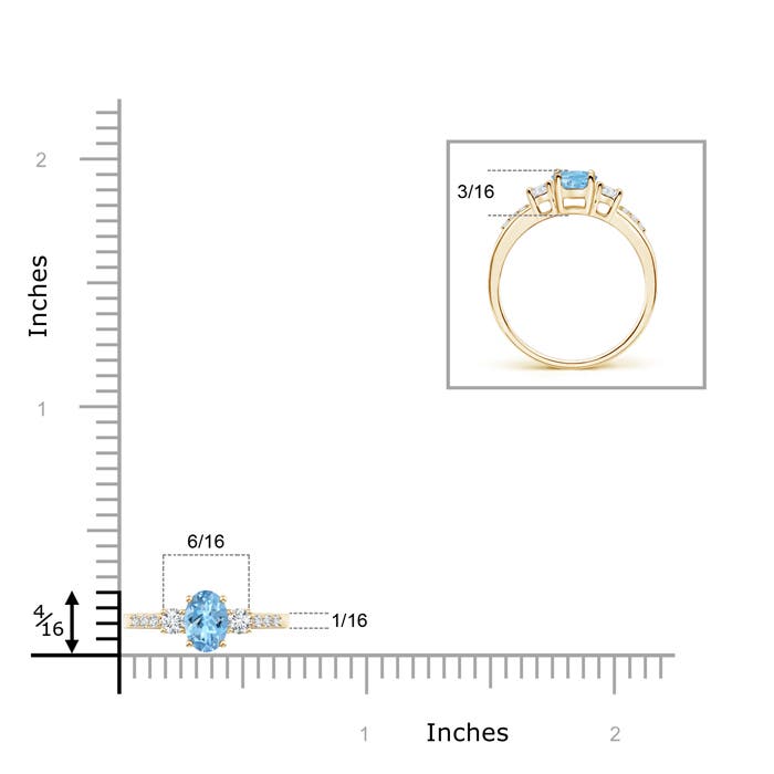 AAAA - Aquamarine / 0.57 CT / 14 KT Yellow Gold